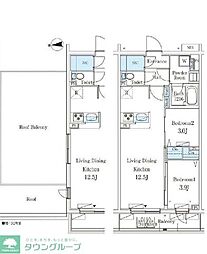 テラス杉並方南町 2LDKの間取図画像
