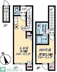 マイレジデンス鷺宮 3階1LDKの間取り