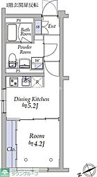 アトリオフラッツ中野新井薬師 2階1DKの間取り