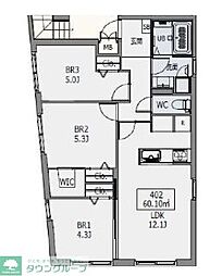 Ｈｅｕｒｅｕｘ中野若宮 4階3LDKの間取り
