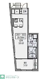 Ｈｅｕｒｅｕｘ中野若宮 3階1LDKの間取り