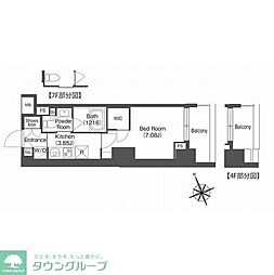 コンフォリア西荻窪 4階1Kの間取り
