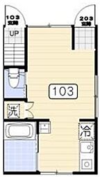 Blanc Couleur 1階ワンルームの間取り