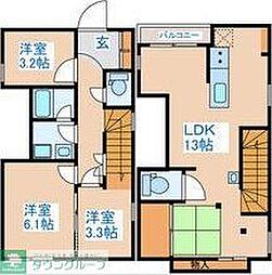 SILVERADO方南 2階3LDKの間取り