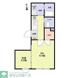 ＶＩＳＴＡ　ＭＩＮＡＭＩＤＡＩ 2階1DKの間取り