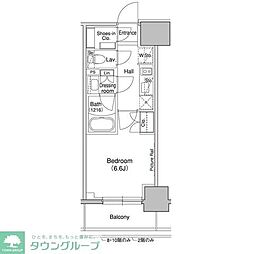 ブリリアンクラス高円寺 6階1Kの間取り