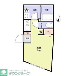 ＶＩＳＴＡ　ＨＯＮＡＮＣＨＯ 1階ワンルームの間取り