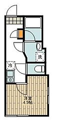 西武新宿線 上石神井駅 徒歩6分の賃貸アパート 1階1Kの間取り