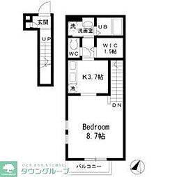 ＬＯＨＡＳ上井草 2階1Kの間取り