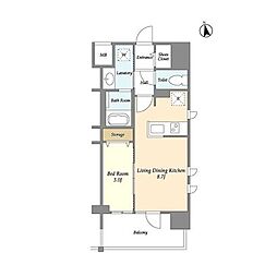 アプリーレ東中野 4階1LDKの間取り