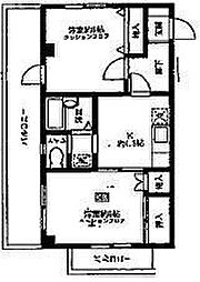 ブルーハイネス落合 3階2Kの間取り