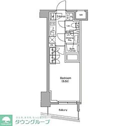 ザ・パークハビオ中野新橋 2階1Kの間取り