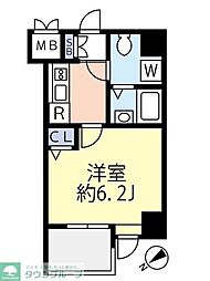 グランヴァンメトロI 3階1Kの間取り