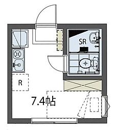 シエスタヴィラ代田橋エルプエブロN棟 1階ワンルームの間取り