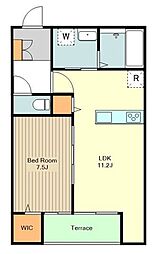 ミオ・ファミリア中町ウエスト 1階1LDKの間取り