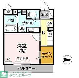 グラディート高田馬場 3階1Kの間取り