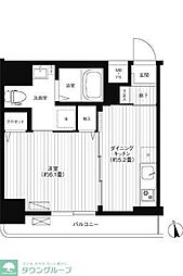 リーノ新宿若松町 4階1DKの間取り