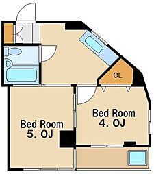 ＮＹマンション 5階2Kの間取り