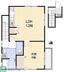 Ｌａ　Ｐｉｅｒｒｅ（ラ　ピエール） 2階1LDKの間取り