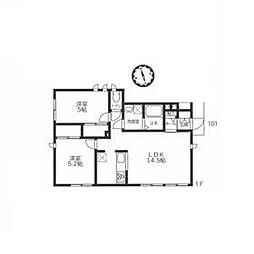 ペルルメゾン 1階2LDKの間取り