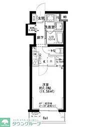 クレヴァンス練馬武蔵関 3階1Kの間取り