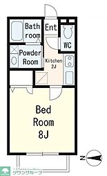 アルカサル氷川台 2階1Kの間取り