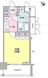 常盤レジデンシア荻窪 2階1Kの間取り