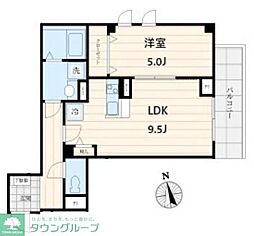 パインヒルズ 5階1LDKの間取り
