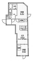 ＥＸＡＭ高円寺南II 2階2DKの間取り
