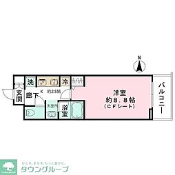 ホワイトカウンティ富士見台 102 1階1Kの間取り