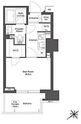 コンフォリア新中野 3階1Kの間取り
