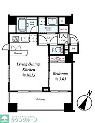 ダイナシティ方南町 903 9階1LDKの間取り