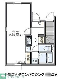 レオネクストまどか 1階1Kの間取り