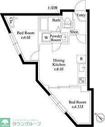 エルファーロ明大前III 5階2DKの間取り