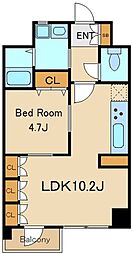 アビオン中野坂上 5階1LDKの間取り