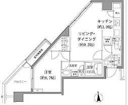 エーデル練馬 2階1LDKの間取り