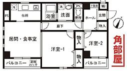 セヴェル方南町 4階2LDKの間取り