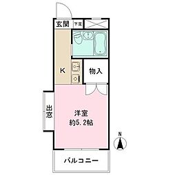 プレステージ東武練馬 7階ワンルームの間取り
