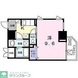 グラン　ヒルズ　西新宿 3階1Kの間取り