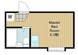 ウエストコート久我山B ワンルームの間取図画像