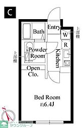 吉祥寺ヴィレッジ 103 1階1Kの間取り