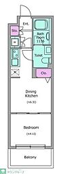 RESIDIA笹塚 ワンルームの間取図画像