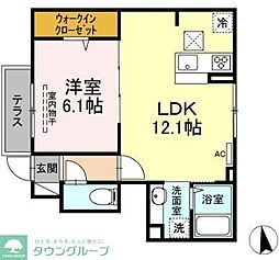 アナシエ和泉A 1LDKの間取図画像