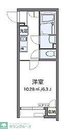 クレイノハックベリー2 1Kの間取図画像