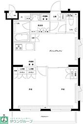 ルーブル都立家政六番館 2DKの間取図画像