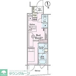ロイジェントパークス四ッ谷 ワンルームの間取図画像