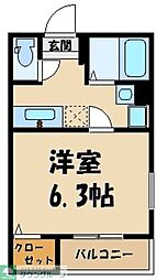 光が丘TERRACE 1Kの間取図画像