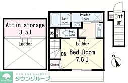 メローン ワンルームの間取図画像