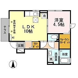 デュエット赤堤♭ 1LDKの間取図画像