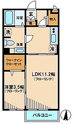 モナリエ春日1 1LDKの間取図画像